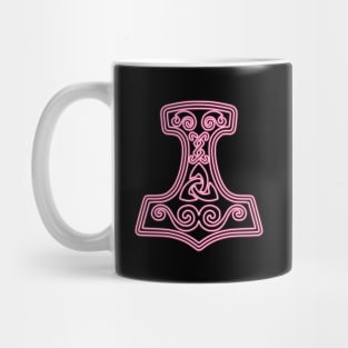 Thor hammer - Mjöllnir - pink neon Mug